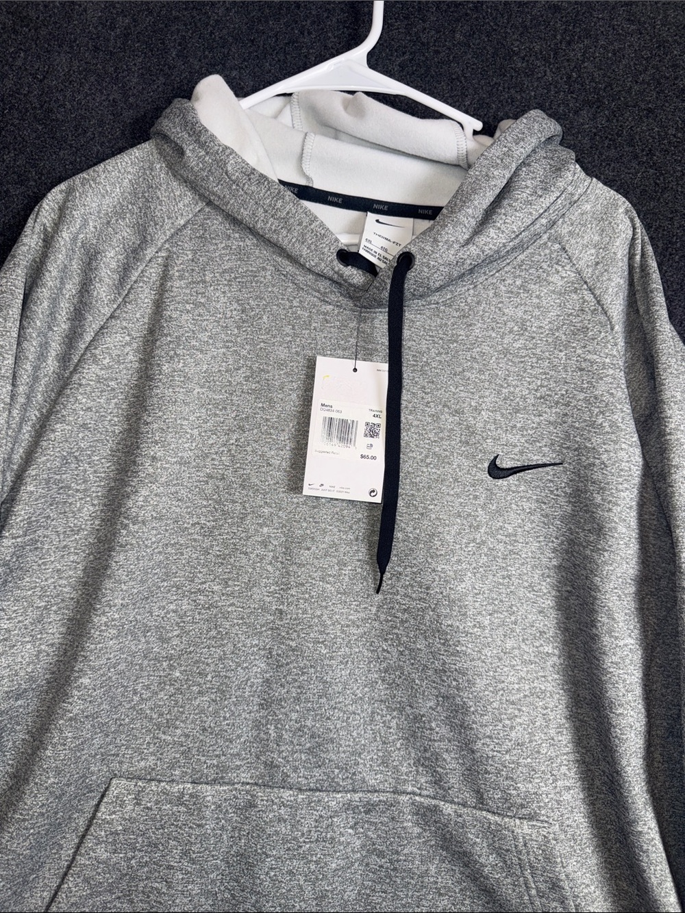 Nike Therma-FIT Mens Training Hoodie Grey Heather DQ4834-063 4XL